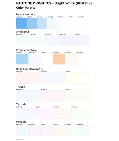 white pantone color chart.